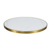 Round Sintered Stone Table Top with Brushed Gold Stainless Steel Rim | Sintered Stone Table Top