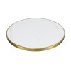 Round Sintered Stone Table Top with Brushed Gold Stainless Steel Rim | Sintered Stone Table Top