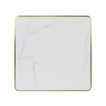 Round Sintered Stone Table Top with Brushed Gold Stainless Steel Rim | Sintered Stone Table Top