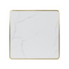 Round Sintered Stone Table Top with Brushed Gold Stainless Steel Rim | Sintered Stone Table Top