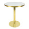 Round Sintered Stone Table Top with Brushed Gold Stainless Steel Rim | Sintered Stone Table Top