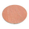 Round Red Travertine Sintered Stone Table Top | Matte Finish with Brushed Rose Gold Stainless Steel Rim