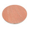 Round Red Travertine Sintered Stone Table Top | Matte Finish with Brushed Rose Gold Stainless Steel Rim