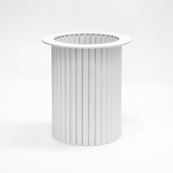 White Round Table Base | Modern Ribbed Pedestal for Round Coffee & Side Tables