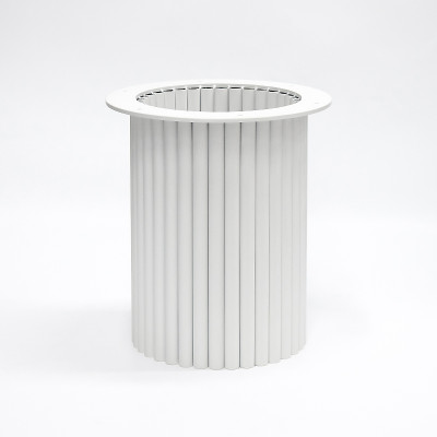 White Round Table Base | Modern Ribbed Pedestal for Round Coffee & Side Tables
