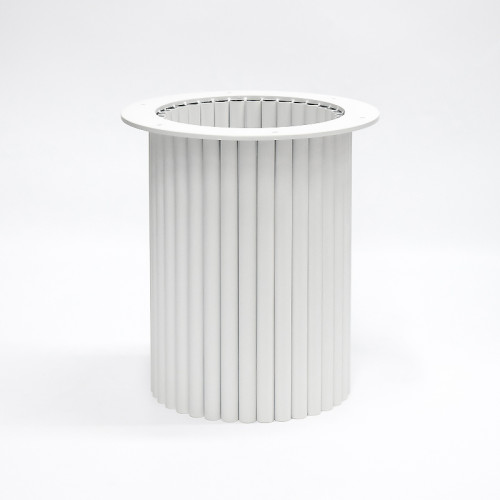 White Round Table Base | Modern Ribbed Pedestal for Round Coffee & Side Tables