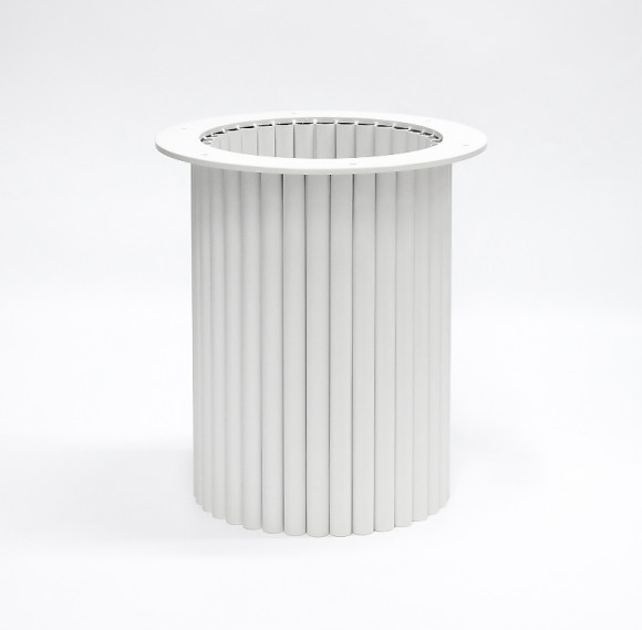 White Round Table Base | Modern Ribbed Pedestal for Round Coffee & Side Tables