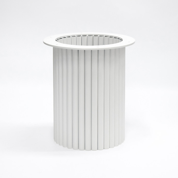 White Round Table Base | Modern Ribbed Pedestal for Round Coffee & Side Tables