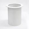 White Round Table Base | Modern Ribbed Pedestal for Round Coffee & Side Tables