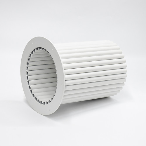 White Round Table Base | Modern Ribbed Pedestal for Round Coffee & Side Tables