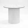 White Round Table Base | Modern Ribbed Pedestal for Round Coffee & Side Tables
