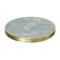 Round Green Marble-Look Sintered Stone Table Top | Titanium Gold Brushed Aluminum Rim