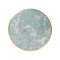 Round Green Marble-Look Sintered Stone Table Top | Titanium Gold Brushed Aluminum Rim