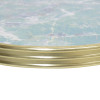 Round Green Marble-Look Sintered Stone Table Top | Titanium Gold Brushed Aluminum Rim