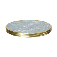 Round Green Marble-Look Sintered Stone Table Top | Commercial Table Top For Cafe
