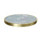 Round Green Marble-Look Sintered Stone Table Top | Titanium Gold Brushed Aluminum Rim