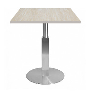 Square Beige Travertine Melamine Table Top | Commercial Grade Laminate Surface for Cafes & Restaurants