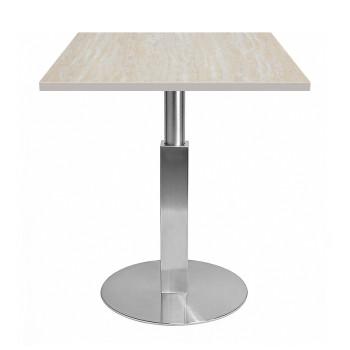 Square Beige Travertine Melamine Table Top | Commercial Grade Laminate Surface for Cafes & Restaurants