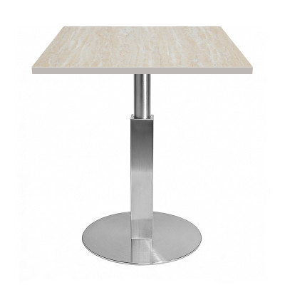 Square Beige Travertine Melamine Table Top | Commercial Grade Laminate Surface for Cafes & Restaurants