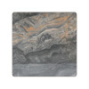 Square Grey Marble-Look Sintered Stone Table Top | Dark Walnut Aluminum Rim