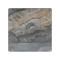 Square Grey Marble-Look Sintered Stone Table Top | Dark Walnut Aluminum Rim