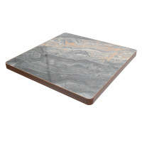 Square Grey Marble-Look Sintered Stone Table Top | Restaurant Table Top Wholesale