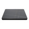 Square Grey Marble-Look Sintered Stone Table Top | Dark Walnut Aluminum Rim