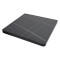 Square Grey Marble-Look Sintered Stone Table Top | Dark Walnut Aluminum Rim