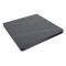 Square Grey Marble-Look Sintered Stone Table Top | Dark Walnut Aluminum Rim