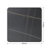 Square Grey Marble-Look Sintered Stone Table Top | Dark Walnut Aluminum Rim