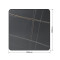 Square Grey Marble-Look Sintered Stone Table Top | Dark Walnut Aluminum Rim