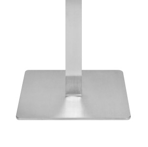 Brushed Stainless Steel Square Table Base | Heavy Duty Single Column Pedestal for Cafe & Restaurant Tables