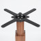 Wood Look Column + Stainless Steel Round Base Table Pedestal | Modern Mixed-Media Leg for Cafe & Dining Tables