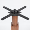 Round Stainless Steel Base with Wood Grain Column | Commercial Restaurant Table Base