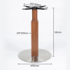 Round Stainless Steel Base with Wood Grain Column | Commercial Restaurant Table Base