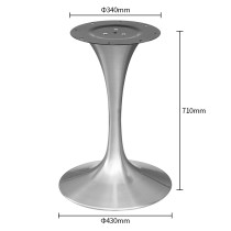 Brushed Stainless Steel Tulip Table Base | Modern Hourglass Pedestal for Round Dining & Cafe Tables
