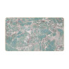 Rectangular Turquoise Marble-Look Sintered Stone Table Top | Brushed Titanium Gold 201 Stainless Steel Rim