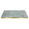 Rectangular Turquoise Marble-Look Sintered Stone Table Top | Brushed Titanium Gold 201 Stainless Steel Rim