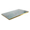 Rectangular Turquoise Marble-Look Sintered Stone Table Top | Brushed Titanium Gold 201 Stainless Steel Rim