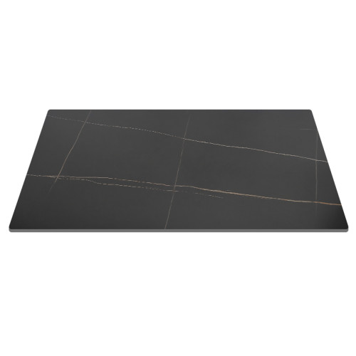 Rectangular Lauren Black Gold Sintered Stone Table Top | Luxury Dining Table Top