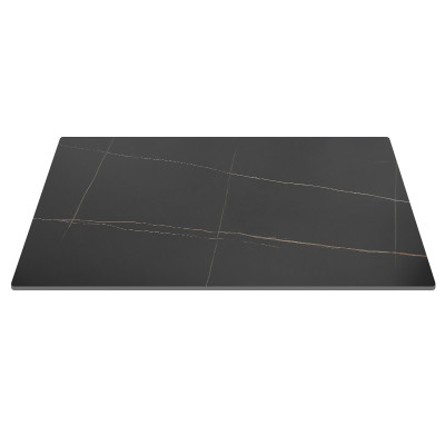 Rectangular Lauren Black Gold Sintered Stone Table Top | Luxury Dining Table Top
