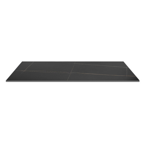 Rectangular Lauren Black Gold Sintered Stone Table Top | Luxury Dining Table Top