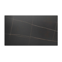 Rectangular Lauren Black Gold Sintered Stone Table Top | Luxury Dining Table Top