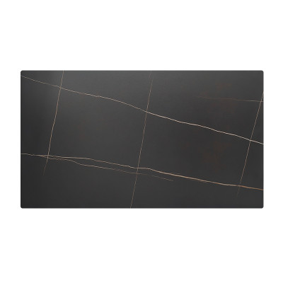 Rectangular Lauren Black Gold Sintered Stone Table Top | Luxury Dining Table Top