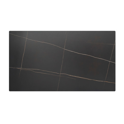 Rectangular Lauren Black Gold Sintered Stone Table Top | Luxury Dining Table Top