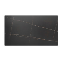 Rectangular Lauren Black Gold Sintered Stone Table Top | Luxury Dining Table Top