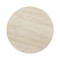 Round Beige Travertine Dining Table | Modern Cafe Table with Wood Grain & Black Metal Base