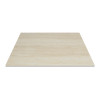 Square Dining Table | Minimalist Cafe Table with Wood Grain & White Metal Base