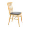 Wood-Look Metal  Dining Chair with Black PU Cushion | Modern upholstered dining chairs
