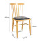 Wood-Look Metal  Dining Chair with Black PU Cushion | Modern upholstered dining chairs
